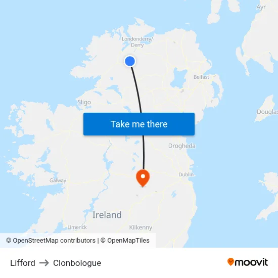 Lifford to Clonbologue map