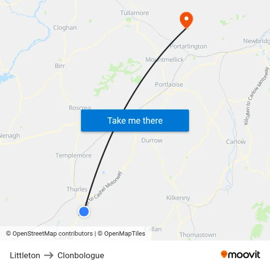 Littleton to Clonbologue map