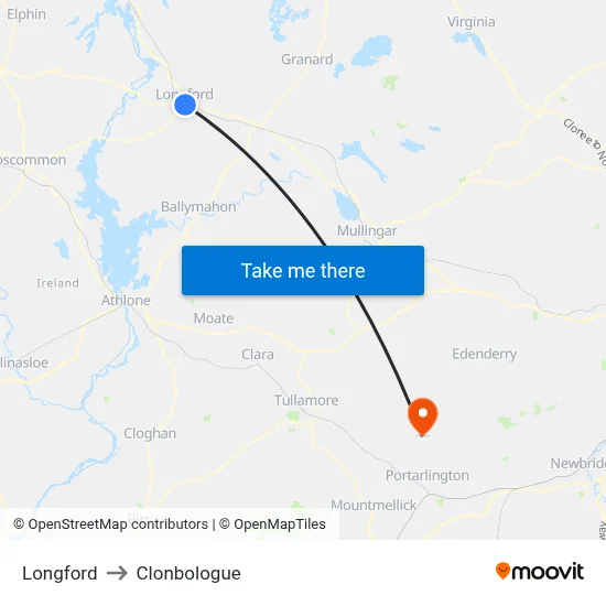 Longford to Clonbologue map