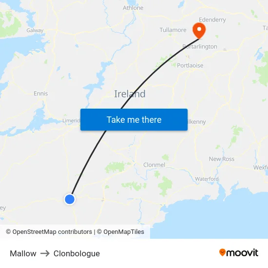 Mallow to Clonbologue map