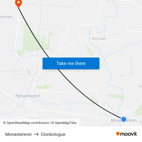 Monasterevin to Clonbologue map