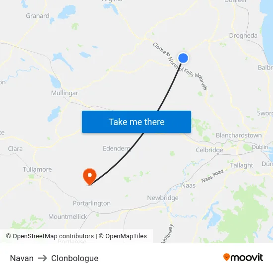 Navan to Clonbologue map