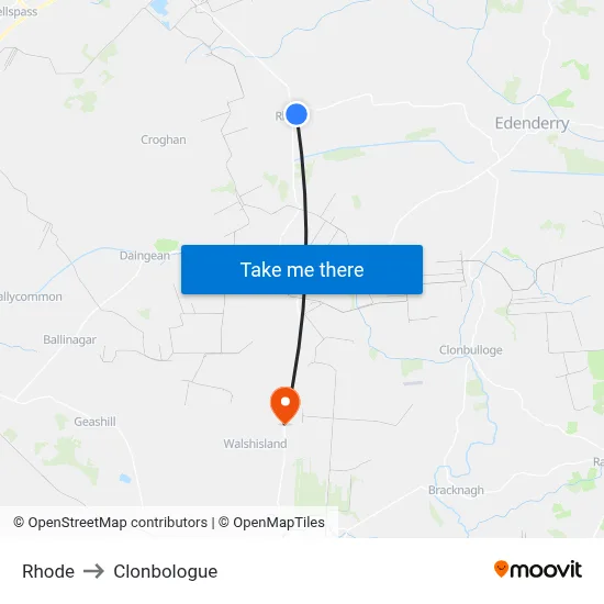 Rhode to Clonbologue map