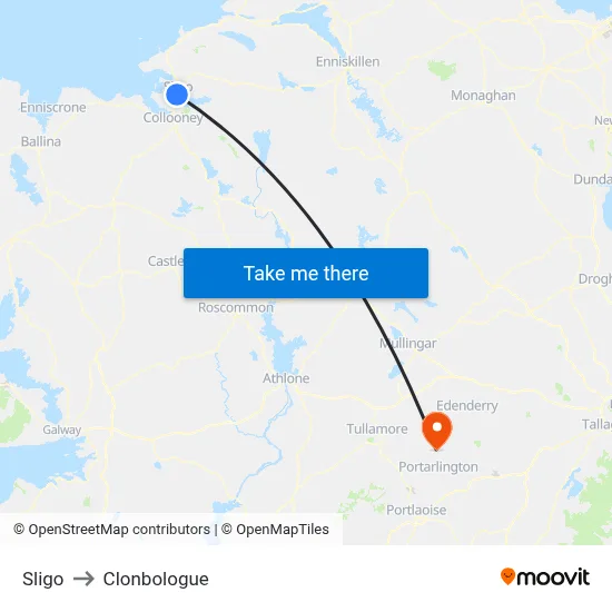 Sligo to Clonbologue map