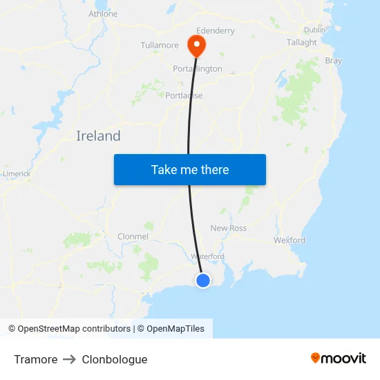 Tramore to Clonbologue map