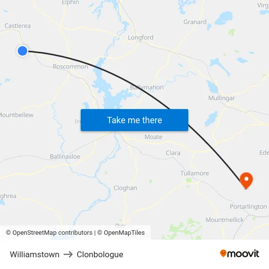 Williamstown to Clonbologue map