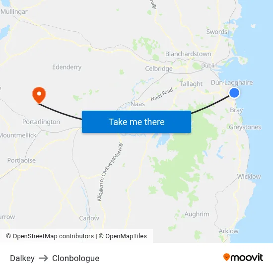 Dalkey to Clonbologue map