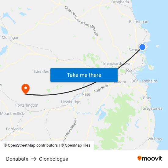 Donabate to Clonbologue map