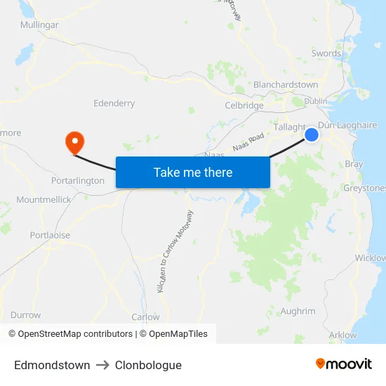 Edmondstown to Clonbologue map