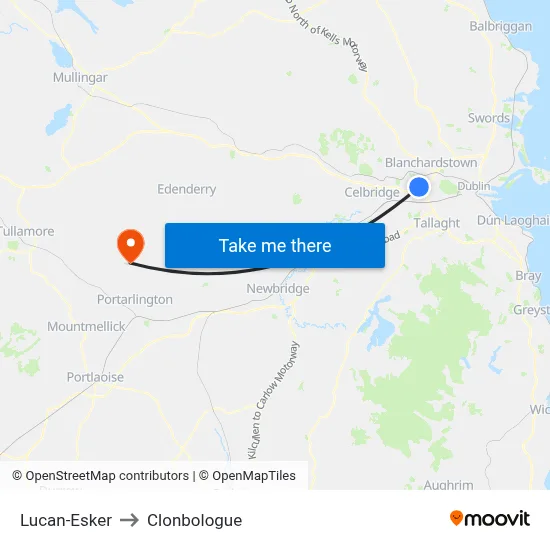 Lucan-Esker to Clonbologue map