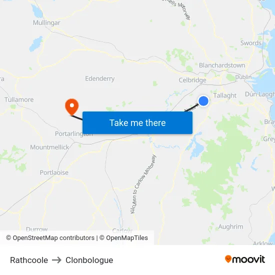 Rathcoole to Clonbologue map