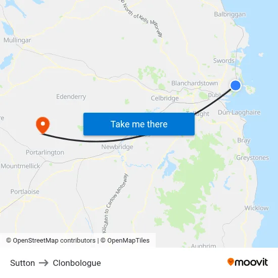 Sutton to Clonbologue map
