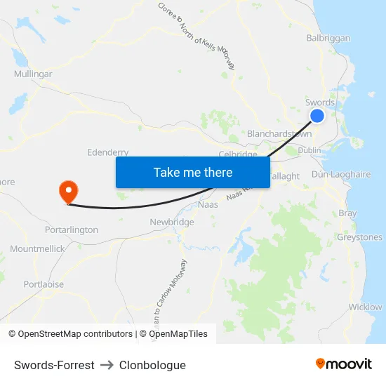 Swords-Forrest to Clonbologue map