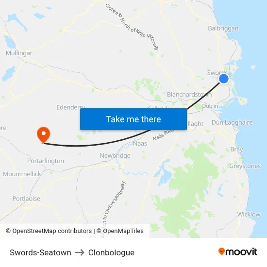 Swords-Seatown to Clonbologue map