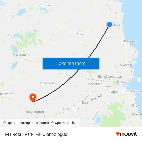 M1 Retail Park to Clonbologue map