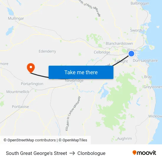 South Great George's Street to Clonbologue map