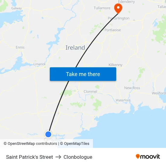 Saint Patrick's Street to Clonbologue map