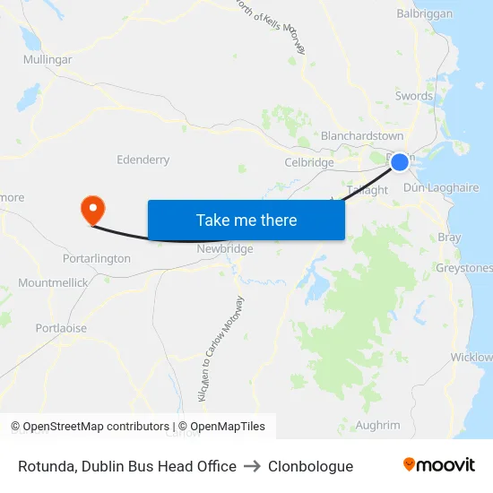 Rotunda, Dublin Bus Head Office to Clonbologue map