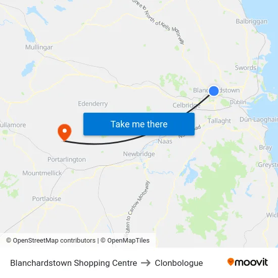 Blanchardstown N3 to Clonbologue map