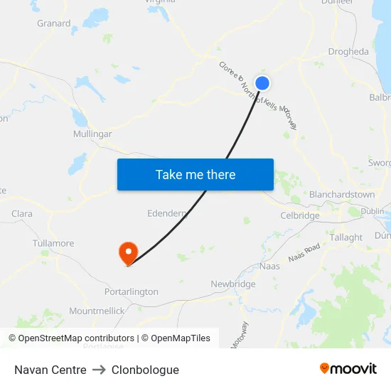 Navan Centre to Clonbologue map