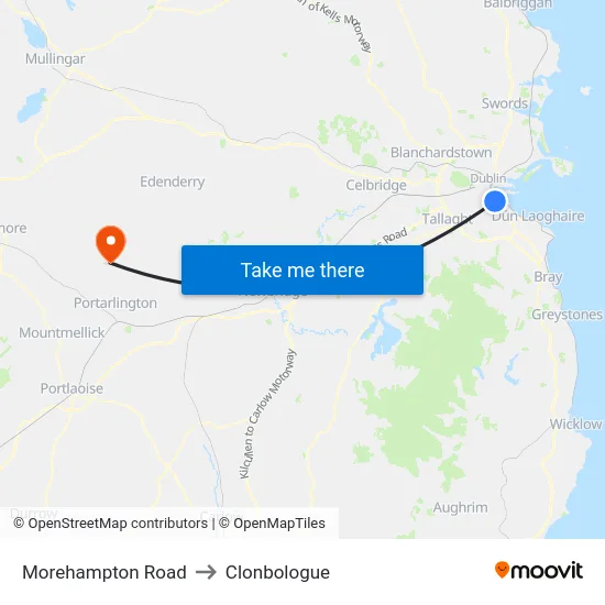 Morehampton Road to Clonbologue map