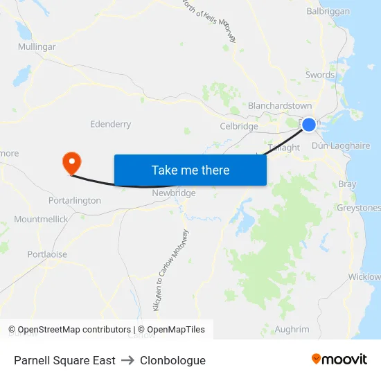 Parnell Square East to Clonbologue map
