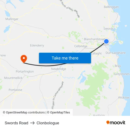 Swords Road to Clonbologue map