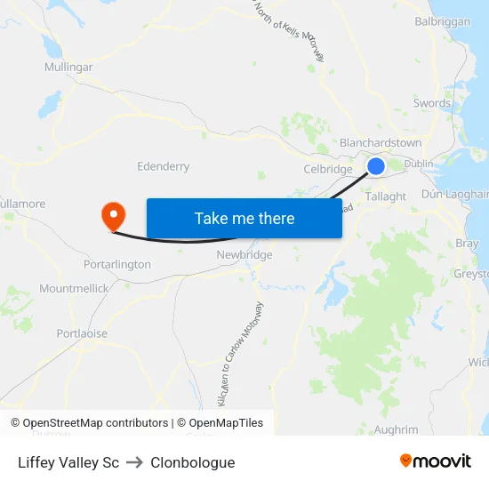 Liffey Valley Sc to Clonbologue map