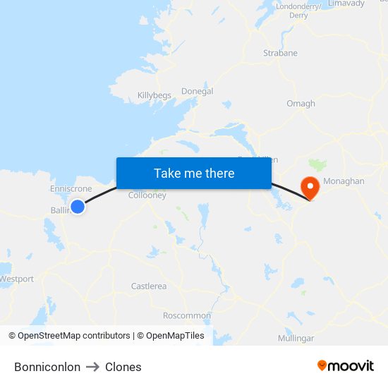 Bonniconlon to Clones map