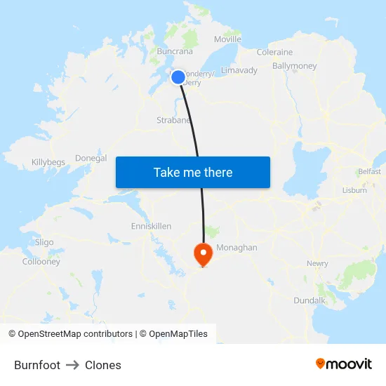 Burnfoot to Clones map