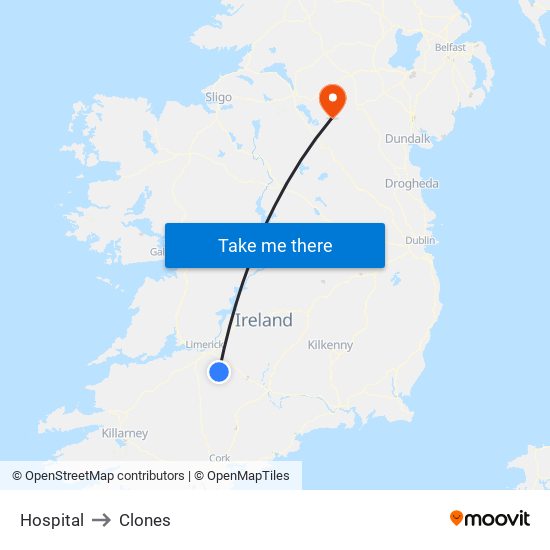 Hospital to Clones map