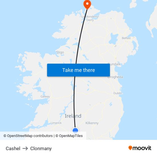 Cashel to Clonmany map