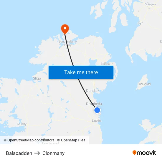 Balscadden to Clonmany map