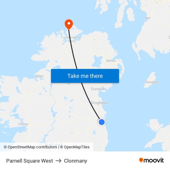 Parnell Square West to Clonmany map