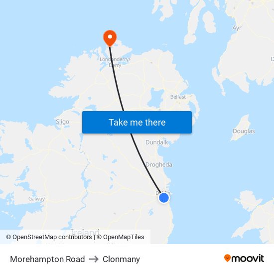 Morehampton Road to Clonmany map