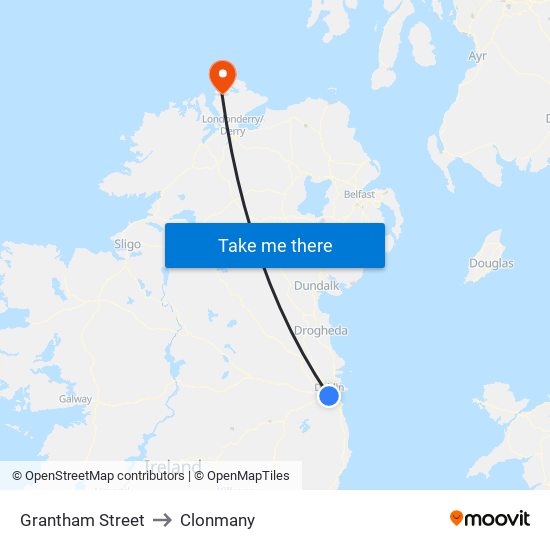 Grantham Street to Clonmany map