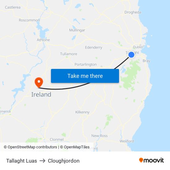 Tallaght Luas to Cloughjordon map