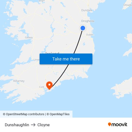 Dunshaughlin to Cloyne map