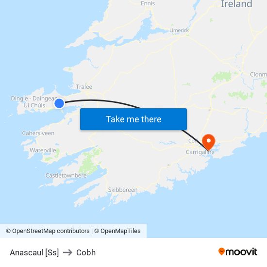 Anascaul [Ss] to Cobh map