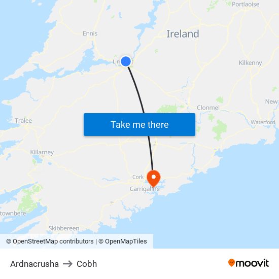 Ardnacrusha to Cobh map