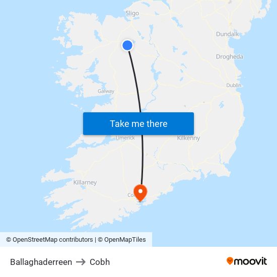 Ballaghaderreen to Cobh map
