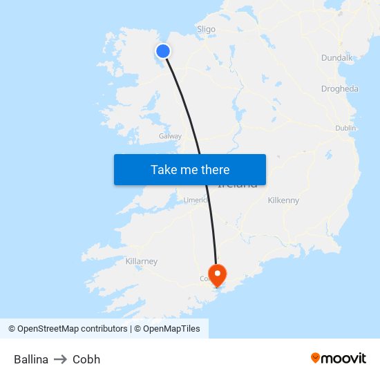 Ballina to Cobh map