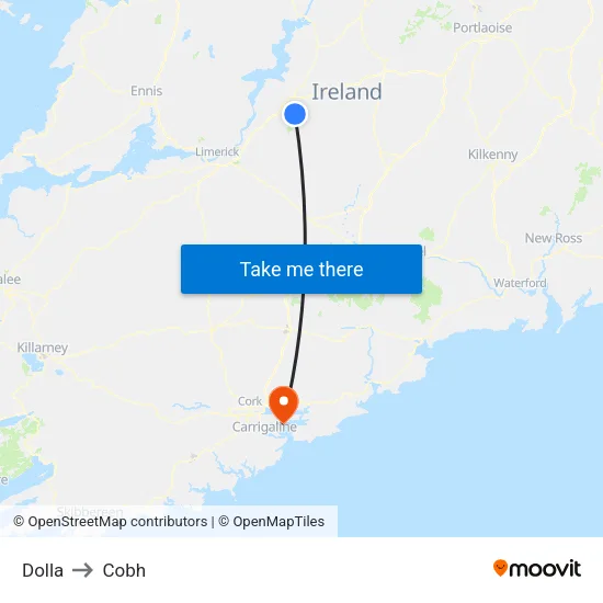 Dolla to Cobh map