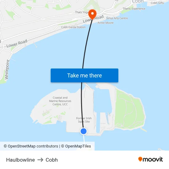 Haulbowline to Cobh map