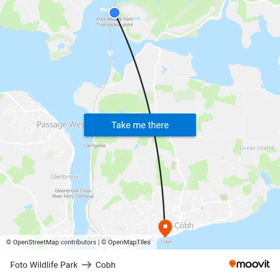 Foto Wildlife Park to Cobh map