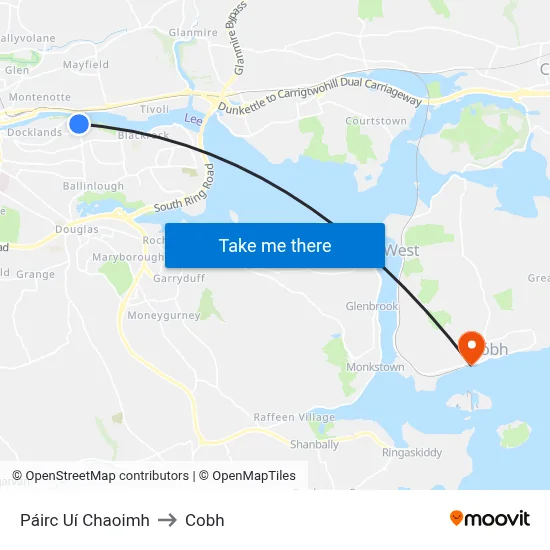 Páirc Uí Chaoimh to Cobh map
