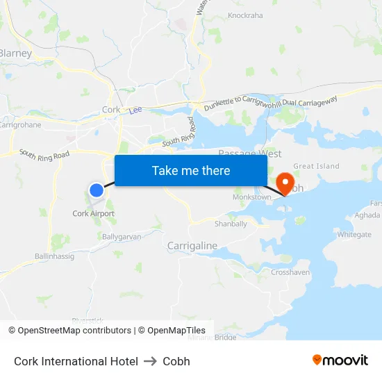 Cork International Hotel to Cobh map