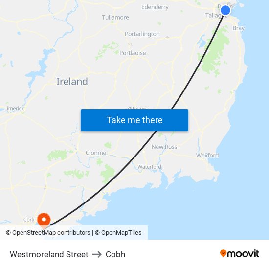 Westmoreland Street to Cobh map