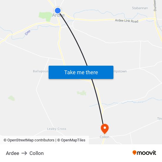 Ardee to Collon map