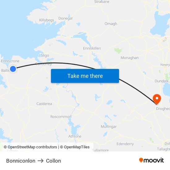 Bonniconlon to Collon map